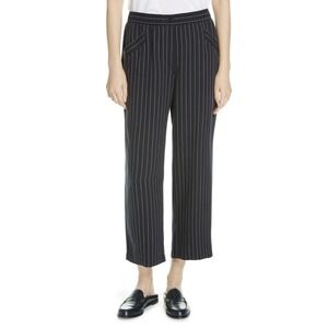 NEW Eileen Fisher Pinstripe Crop Wide Leg Pants Indigo XL Blue Minimalist Office